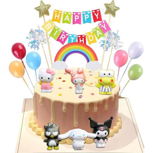16Pcs Cute Anime Cake Topper Set, Anime Theme Party Decoration Supplies, Gift for Anime Friends