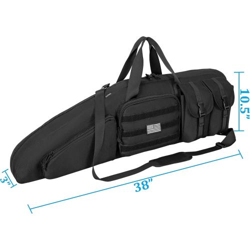 Soft Double Shotgun Rifle Case 32/38/42/46/52/55 Long Rifle Bag for Hunting Shooting Range, Firearm Transportation, With Multiple Magazine Holder Pouches