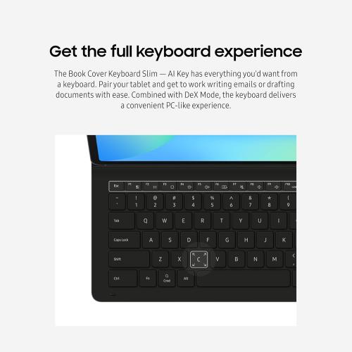 Samsung Galaxy Tab S10 FE  Book Cover Keyboard Slim – AI Key for Galaxy Tab S10 FE , Detachable Platform, PC-Like Experience, Wireless Keyboard Sharing, Black