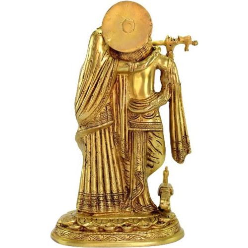 eSplanade Brass Radha Krishna Murti Idol Statue Sculpture - 12 inches | Pooja Idols | Home Decor