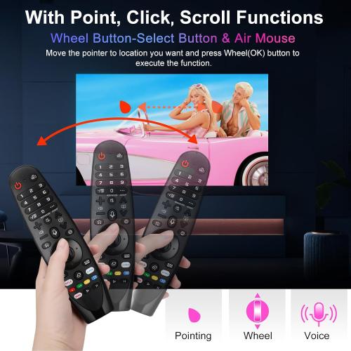 Voice Magic Remote for LG OLED QNED NanoCell Webos Smart TV Magic Remote Control Replacement AKB75855501 AN-MR20GA MR19BA MR21 MR22 MR23 MR24 GA GN GC MR18BA MR650A, with Pointer Function