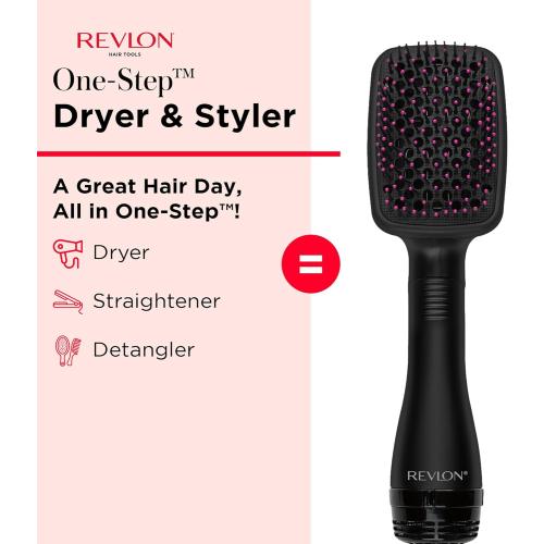 REVLON One-Step Hair Dryer and Styler | Detangle, Dry, and Smooth Hair, (Black)