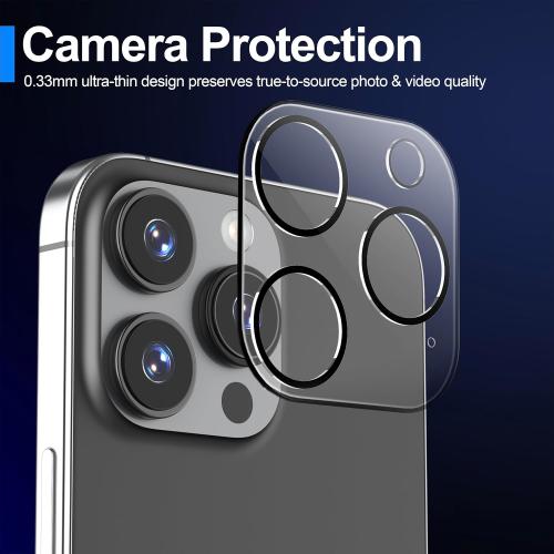Ailun 3 Pack Screen Protector for iPhone 15 Pro Max [6.7 inch]   3 Pack Camera Lens Protector with Installation Frame,Sensor Protection,Dynamic Island Compatible,Case Friendly Tempered Glass Film