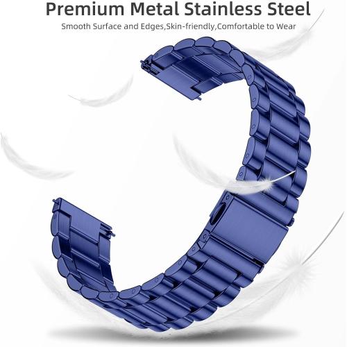 Lerobo Stainless Steel Band Compatible with Samsung Galaxy Watch 8 7 6 5 4 FE 40mm 44mm 45mm/Galaxy Watch 8 Classic 6 4 Classic 43mm 47mm 42mm 46mm, 20mm Metal Replacement Band for Men Women