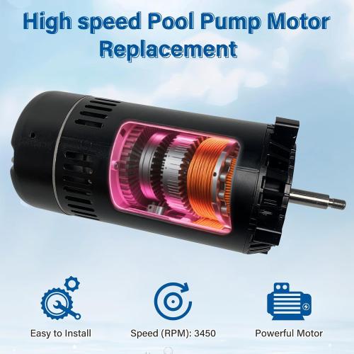 UST1102 1 Hp Up-Rated Swimming Pool Pump Motor Replacement for Century, A.O. Smith, Hayward, Super II, 115/230V Pool Motor with Seal Kit Replace Super Pump SP2607X10 56J Frame, 3450RPM, Max-Flow Pump