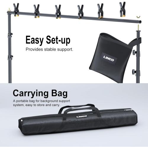 LINCO Lincostore Backdrop Stand for Parties Kit 10x7 ft Adjustable Back Drop Photography Studio Photo Background Support System with Clamps, Sand Bag, Carrying Bag 4172 4174 (10x7 ft)