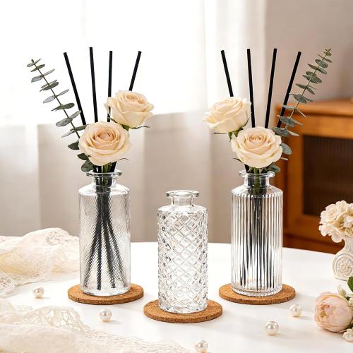 Glass Bud Vases Set of 30, Small Clear Flower Vases for Centerpieces in Bulk, Mini Vintage Vases for Wedding, Party, Home or Table Decorations