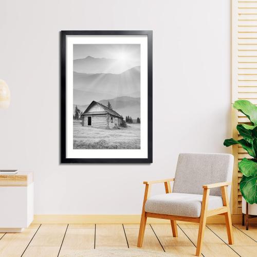 LaVie Home 20x30 Picture Frame Black Poster Frame,Display Pictures  with Mat or 50x76  Without Mat, Stable and Sturdy Frame and Polished Plexiglass, Horizontal and Vertical Format of The Walls