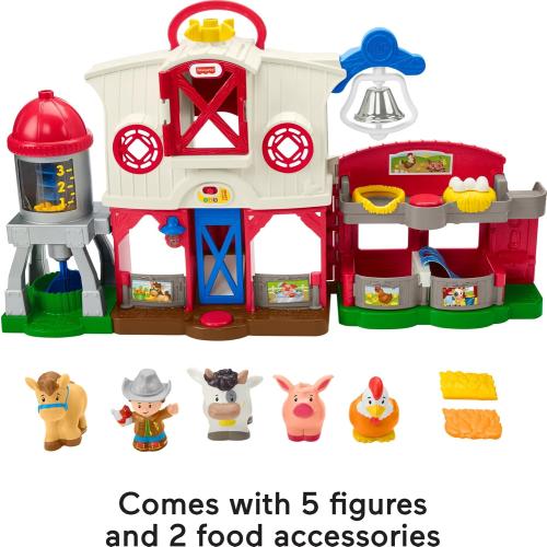 Fisher-Price Little People Toddler Learning Toy Caring for Animals Farm Playset with Smart Stages for Pretend Play Kids Ages 1  Years​ (Amazon Exclusive)