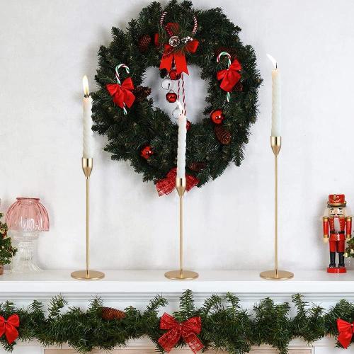 Candlestick Holders Taper Candle Holders, Candle Stick Holders Kit Decorative Candlestick Holder Set of 3 for Wedding Party Dinning Table Centerpiece Home Decoration (Gold)
