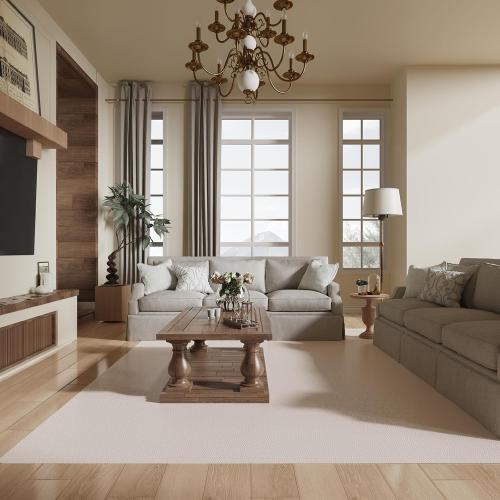 Vinyl Mat, 6' x 4' Hallway Runner Rug, Area Rug for Living Room Bedroom, Slip Resistant Floor Protector Desk Chiar Mat for Hard Floors, White