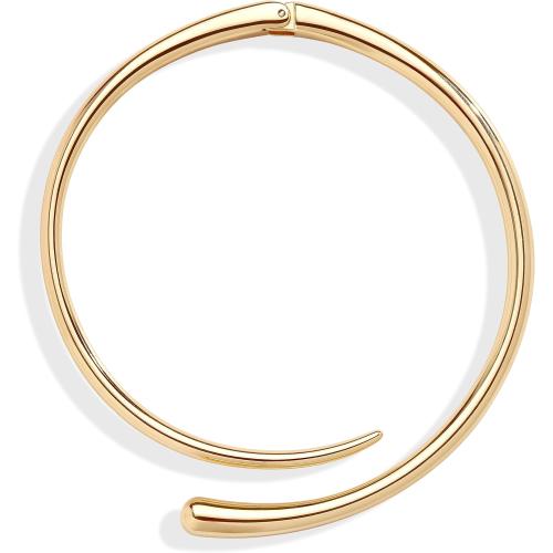 Statement Chunky Gold Collar Necklace for Women,Teardrop Open Cuff Choker with Spring-Hinged Clasp, Modern Torque Bangle Design, Elegant Thick Wrap Fashion Jewelry Gift
