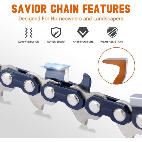 Savior 20 Inch Chainsaw Guide Bar and D70 Chain Combo, 3/8 Pitch .050 Gauge 70 Drive Links for Echo CS-590 CS-600 Poulan Pro Homelite McCulloch Replacement 200PXDD176, 27850 (Chain*2 Bar*1)