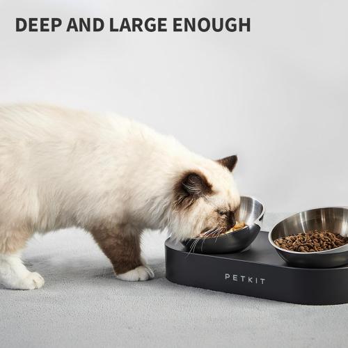 PETKIT CYBERTAIL - Stainless Steel Raised Bowl - Inclined Food and Feeding Bowls, Non-Slip, No Spill for Cats and Small Dogs