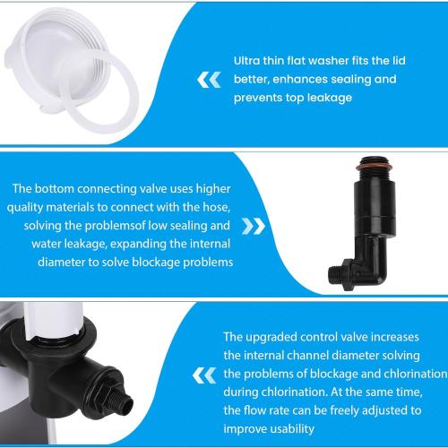 Upgraded R171016 Pool Chlorinator 300 Chlorinator Compatible with pentair Rainbow R171016 300 Automatic Chlorine/Bromine Offline Pool Feeder, Newly Upgraded Base and Control Valve