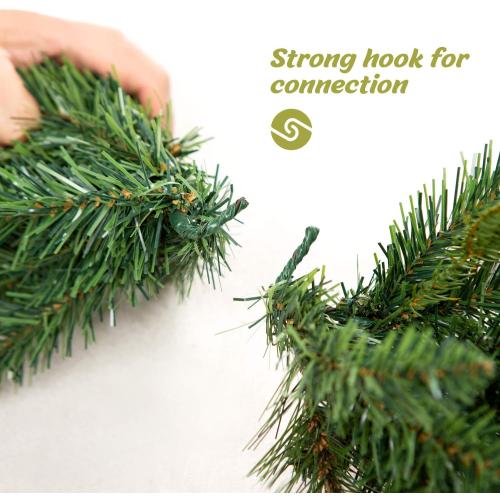 9 FT Prelit Christmas Garland with Pine Cones, Artificial Snowy Pine Garland for Christmas 50 LED Battery Operated Warm Lights and Timer Xmas Garlands Decor Indoor Outdoor