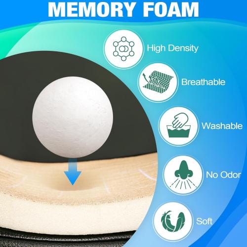 MYFAMIREA Car Seat Cushion and Back Support Pillow 1.2'' Thick Memory Foam Desk Chair Cushion Back Support for Automotive Seat Driver, Travel, Leg and Back Pain Relief, Washable, Adjustable, Orange