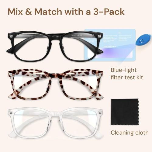 Gaoye Stylish Blue Light Glasses for Woman - Computer Glasses up to 99% Blue Light Blocking - Lightweight Frames - 2 pack