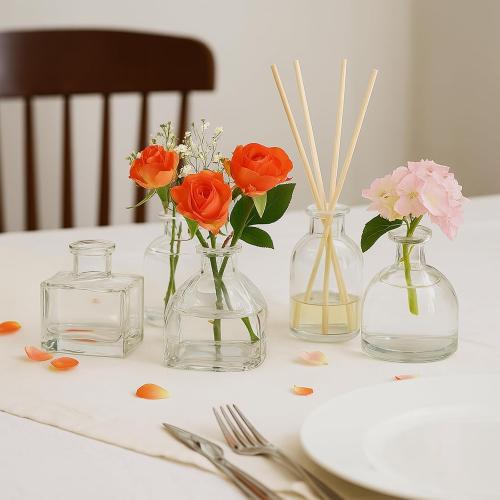 Glass Bud Vase Set of 28 Pcs, Small Clear Bud Vases for Flowers, Vintage Vases for Centerpiece Table Wedding Decorations Home Decor Glass Bottles for Birthday Party Anniversary