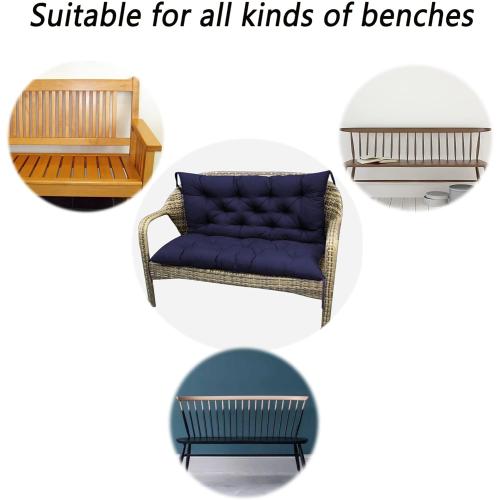 Thick Garden Bench Seat Cushion with Backrest, Recliner Cushion Outdoor Furniture Swing Bench Pads Wooden Bench Seat Pad for Home Office Sofa Patio Porch,47 * 40 * 3inch,Dark Green