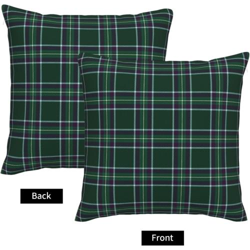 Christmas Throw Pillow Covers 18x18 Inch Set of 2 Scottish Tartan Plaid Square Pillow Cases Farmhouse Classic Outdoor Pillowcase Decorative Cushion Cover for Couch Sofa
