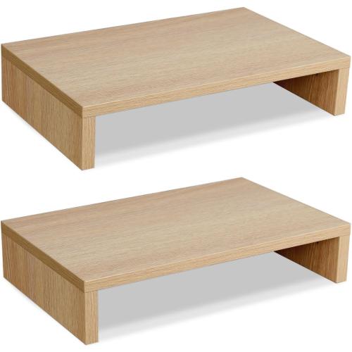 TEAMIX Wood Monitor Stand Riser-2 Packs, Maple