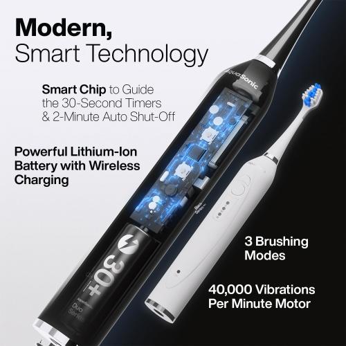 Aquasonic Duo - Dual Handle Ultra Whitening 40,000 VPM Wireless Charging Electric ToothBrushes