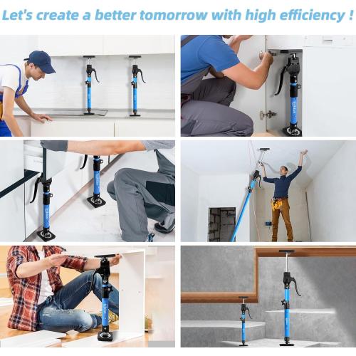 Cabinet Jacks for Installing Cabinets, Heavy Duty Third Hand Support Pole,Drywall Jack,Premium Dust Barrier Pole,Telescopic Adjustable Support Pole For Celling Extend from 49.2 to 114.2 inches 4PC
