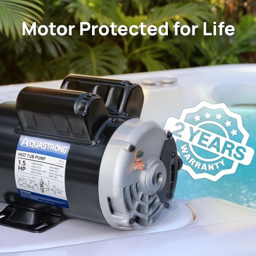 Aquastrong Spa Pump, 2HP Dual Speed Hot Tub Pump, 56 Frame, Up to 9,246 GPH, 115V Durable Motor, Easy Installation, Compatible with Most Hot Tubs & Spa Systems