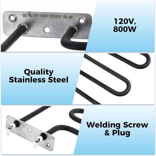 800 Watts Smoker Heating Element Kit Replacement for Masterbuilt & Char-Broil Digital Electric Smokers, Replace 9907090033 or FDES30111