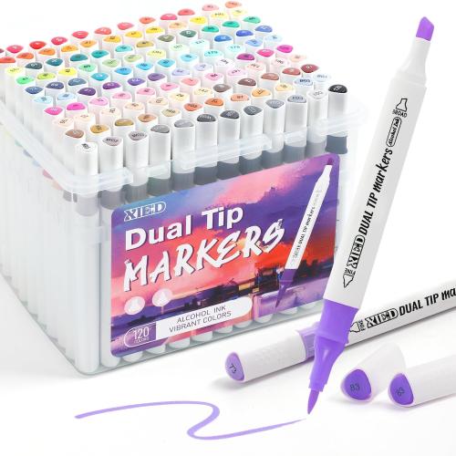 Alcohol Markers, 120 Colors Alcohol Markers Set for Adults and Artists in Coloring, Painting