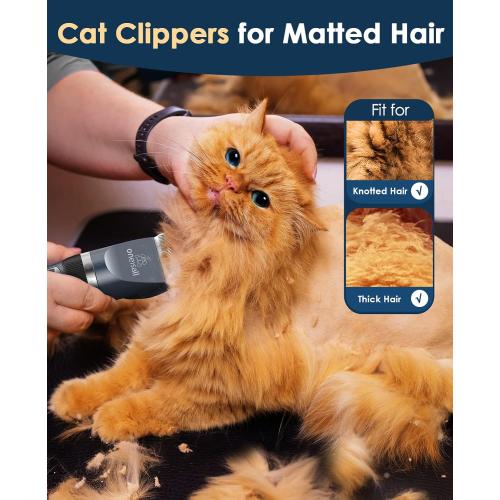 oneisall Quiet Cat Clippers for Matted Hair & Long Hair, Cat Shaver