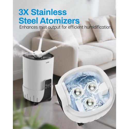 Humidifier large room 16L/4.2Gal - AILINKE Whole house Humidifier for Home 2000 sq.ft. with 3 Atomizers, Ultrasonic Cool Mist Humidifiers for Bedroom with Extension Tube, White
