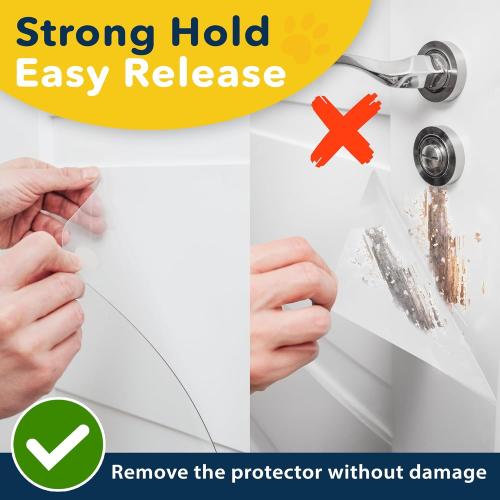 PROTECTO 35.5x24 Door Protector from Dog Scratching Cat & Dog Scratch Guard for Indoor/Outdoor Use Easy Install on Walls, Glass, Screen Doors (Damaged)