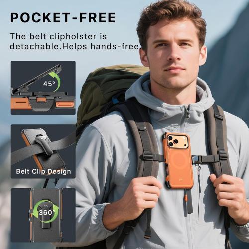 M MYBAT PRO for iPhone 17 Pro Max Case with Belt Clip Holster