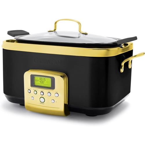 ‼️ WHITE ‼️GreenPan Elite 8-in-1 Programmable 6QT Electric Slow Cooker, Dishwasher Safe Lid & Removable Crock, PFAS-Free Healthy Ceramic Nonstick Multi-Cooker, Sear, Sauté, Brown, Steam Basket, Roast, silver