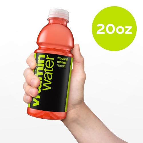 vitaminwater Refresh Tropical Mango Nutrient Enhanced Flavored Water Beverage, 20 fl oz Bottles, 12 Pack