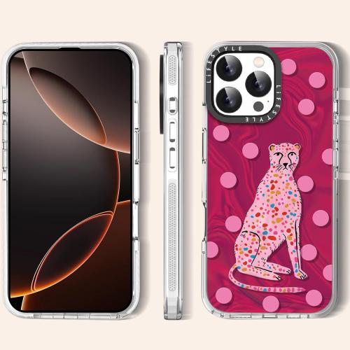 for iPhone 16 Pro Max Case with Exclusive Pink Cheetah Design, Anti-Scratch Soft TPU Slim Fit Shockproof Protective Case for iPhone 16 Pro Max Women Girls, Raised Camera Protection