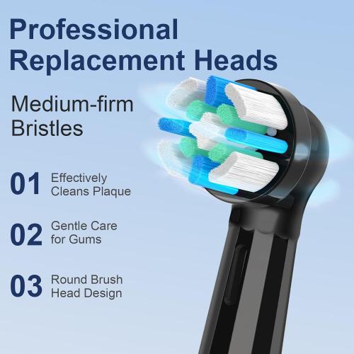 8 Pcs Replacement Toothbrush Heads Compatible with Oral B IO 2/3/4/5/6/7/8/9/10 Electric Toothbrushes, Brush Heads Refill Compatible with Oral B IO (Black)