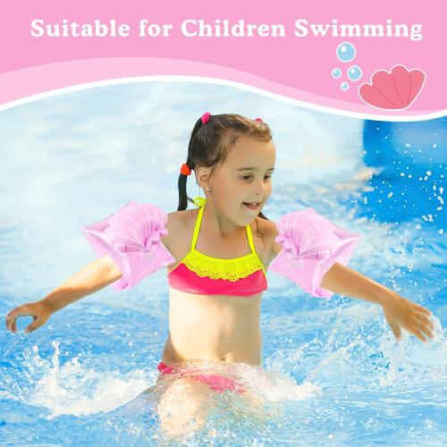 HeySplash Inflatable Armbands for Kids (Aged 3-6), Pool Arm Floatie Sleeves Floater Tube Water Wings Swimming Armlets, Up to 55lbs