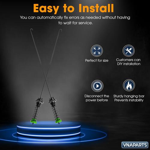 For Whirlpool WTW5000DW0 WTW5000DW1 WTW5000DW3 WTW5000DW2 Washer Suspension Rod (4PCS) Replaces For Maytag MVWX655DW1 MVWC565FW2 MVWC565FW0 MVWC565FW1 MVWC555DW1 MVWX655DW0 MVWX655DW2 | 23.3in