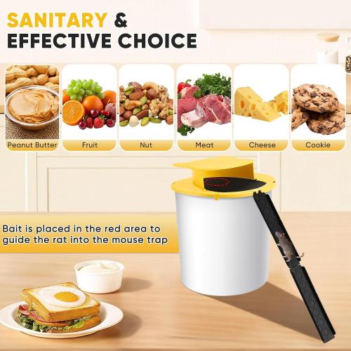 Mouse Traps Bucket Flip Lid, 5 Gallon Bucket Lid Mouse Rat Trap, Auto Reset & Slide Bucket Mouse Trap, Reusable Humane Mouse Rat Traps for Indoor Outdoor