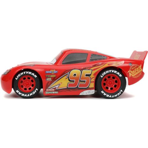2 pack Jada Toys Pixar Cars 1:24 Lightning McQueen RC Remote Control Car 2.4 GHz Red Toys for Kids