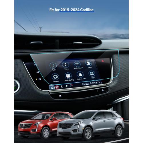Car Screen Protector for 2015-2023 2024 2025 Cadillac XT5 & 2019-2024 2025 Cadillac XT6 Accessories Navigation Touchscreen Protector Film Tempered Glass HD Clear 8’’
