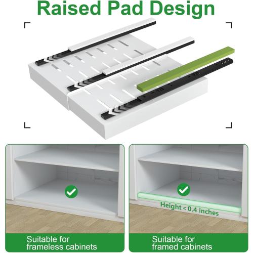 PAKETA 4 Pack Expandable Pull Out Cabinet Organizer,21 Deep | Pull Out Drawers for Cabinets with width from 12 to 20,Sliding Drawers for Cabinets with Upgrade 3 Slide Rails,hold 65 lbs
