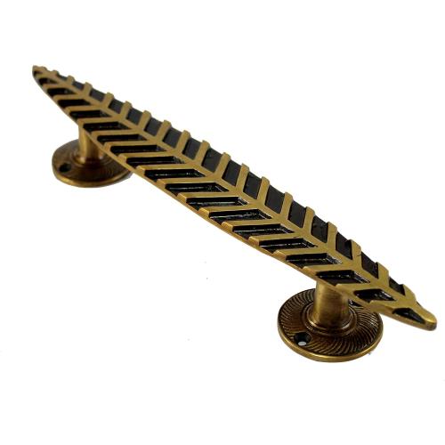 Size 1.75x 1.6 x 12 eSplanade Brass Designer Handle | Home Decor | Door Decor | Brass Door Pulls (Leaf)