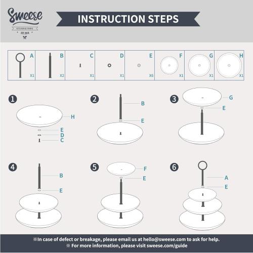 Sweese 3 Tier Cupcake Stand- White Porcelain Cake Stand- Dessert Stand, Tiered Serving Trays for Parties