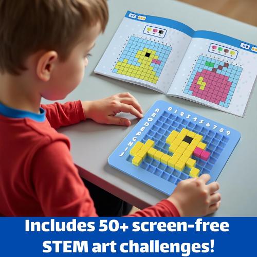 STEM Toys Pixel Art Kit for Kids - Arts and Crafts Gift for Boys & Girls 5
