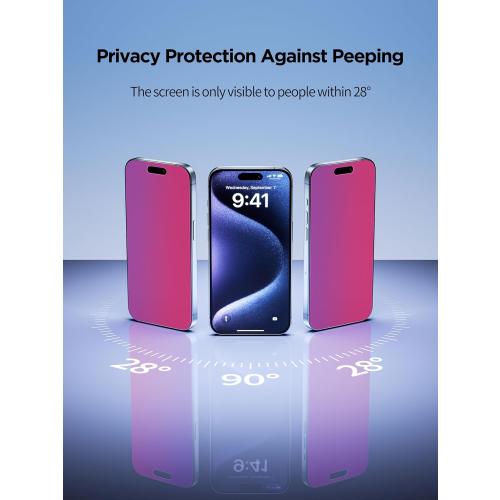 PDDKISS Compatible for iPhone 16/15 Privacy Screen Protector