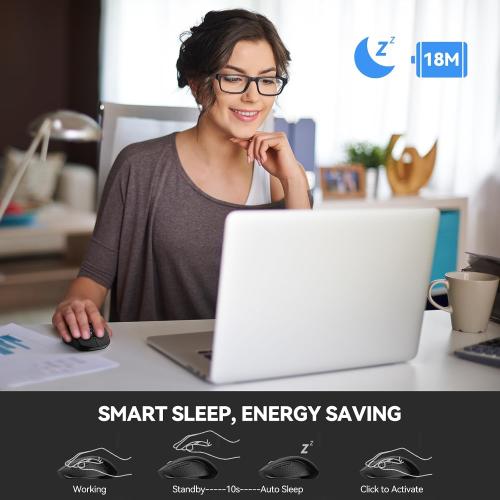 UNTESTED TECKNET Bluetooth Mouse, 2-in-1(BT 5.0/3.0 2.4Ghz) 4000DPI Wireless Mice with USB Connect Available for Laptop Computer, Portable PC Mouse Bluetooth for Mac (USB-A BT Wireless Connect, Black)